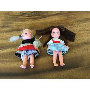 2 Vintage Playmates Hong Kong Dolls 5" Vinyl Plastic